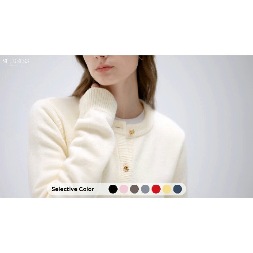 Chunky Cashmere Blend Cardigan, Button Up Long Sleeve, Fall Winter Sweater - Picture 8 of 8